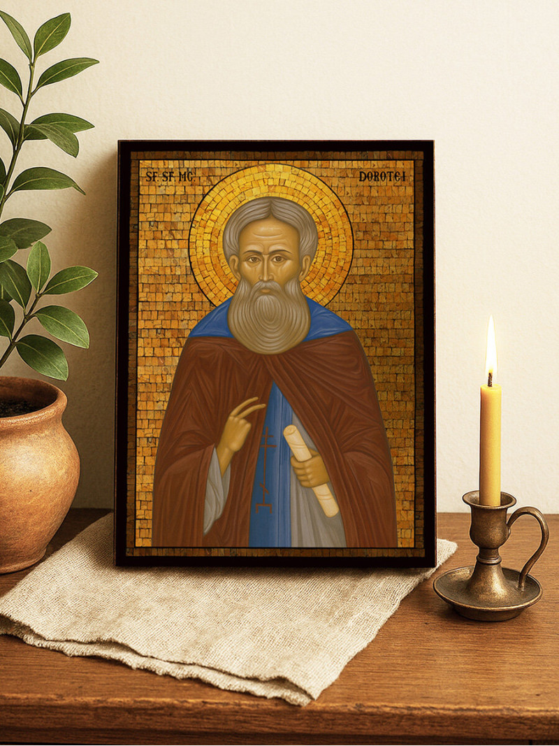Icoană cu Sfântul Dorotei cu mozaic auriu decorativ