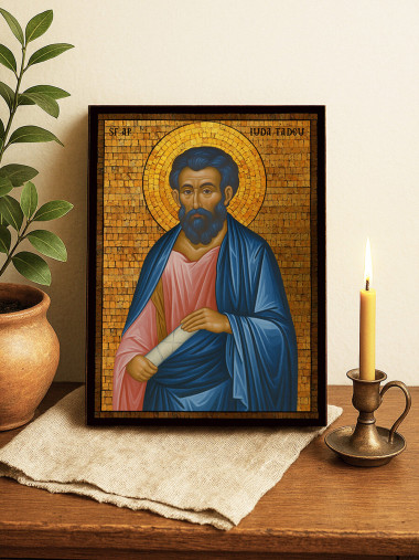 Icoană cu Sfântul Iuda Tadeu cu mozaic auriu