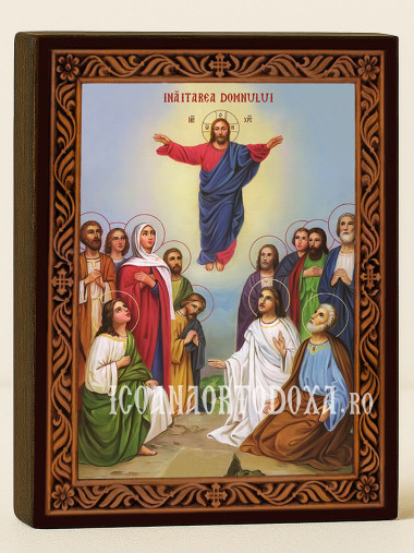 Icoană a Înălțării Domnului cu ramă decorativă
