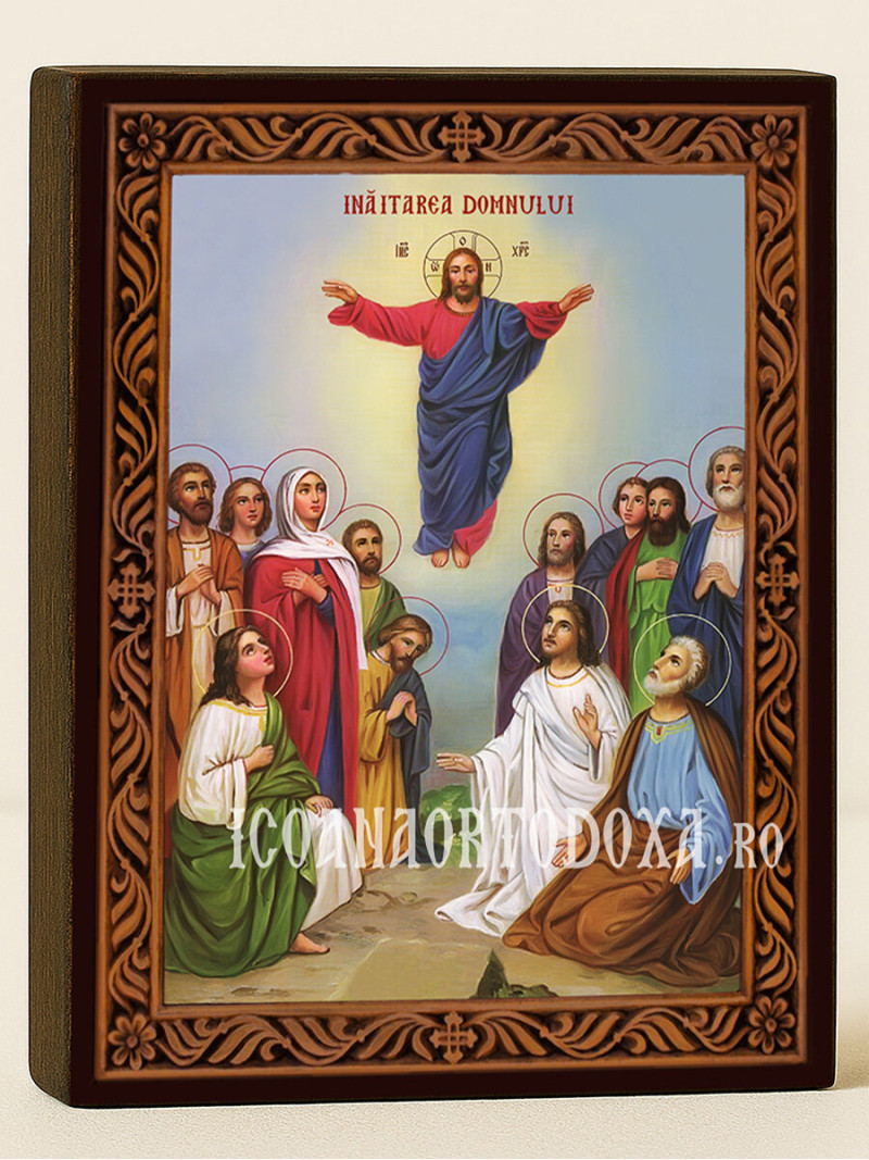 Icoană a Înălțării Domnului cu ramă decorativă