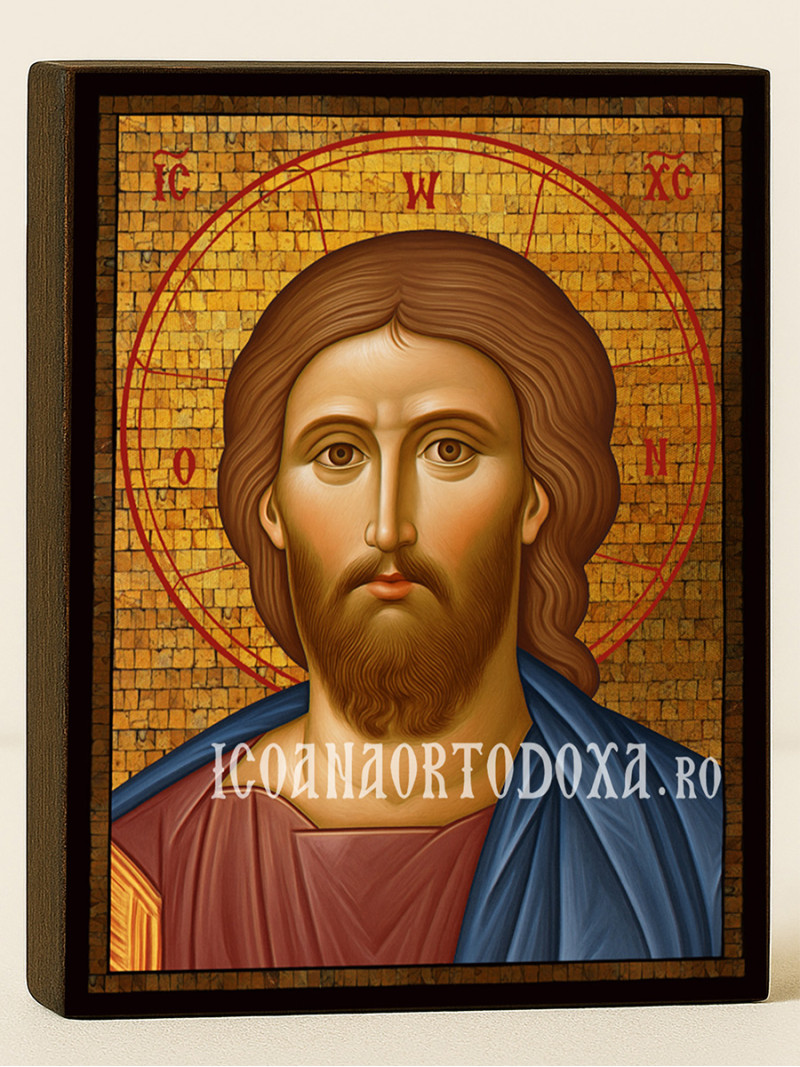 Icoană cu Iisus Hristos Mântuitorul cu mozaic auriu