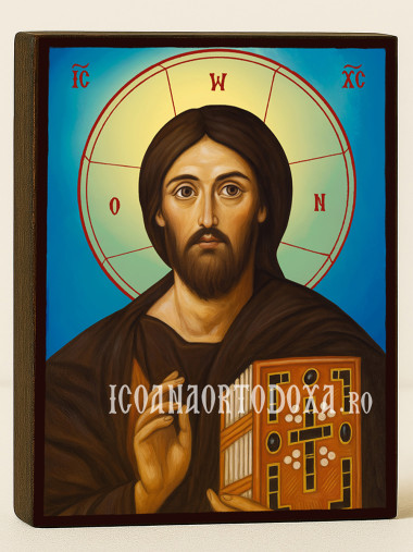 Icoană cu Iisus Hristos Sinai cu fundal ceresc