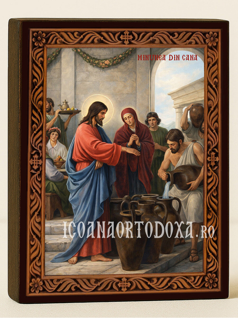 Icoană Minunea din Cana – cu ramă decorativă