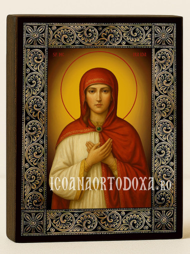 Icoană cu Sfânta Iraida cu ramă florală decorativă