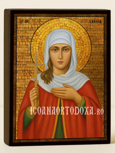Icoană cu Sfânta Larisa cu mozaic auriu decorativ