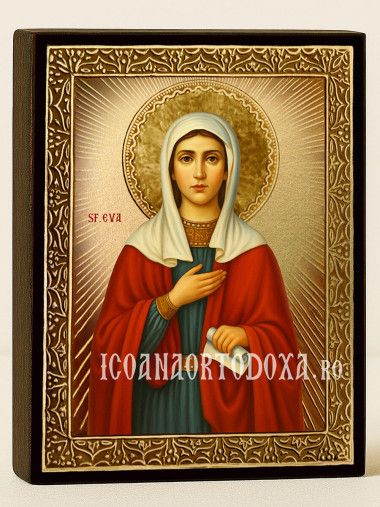 Icoană aurită cu Sfânta Strămoașa Eva cu raze decorative