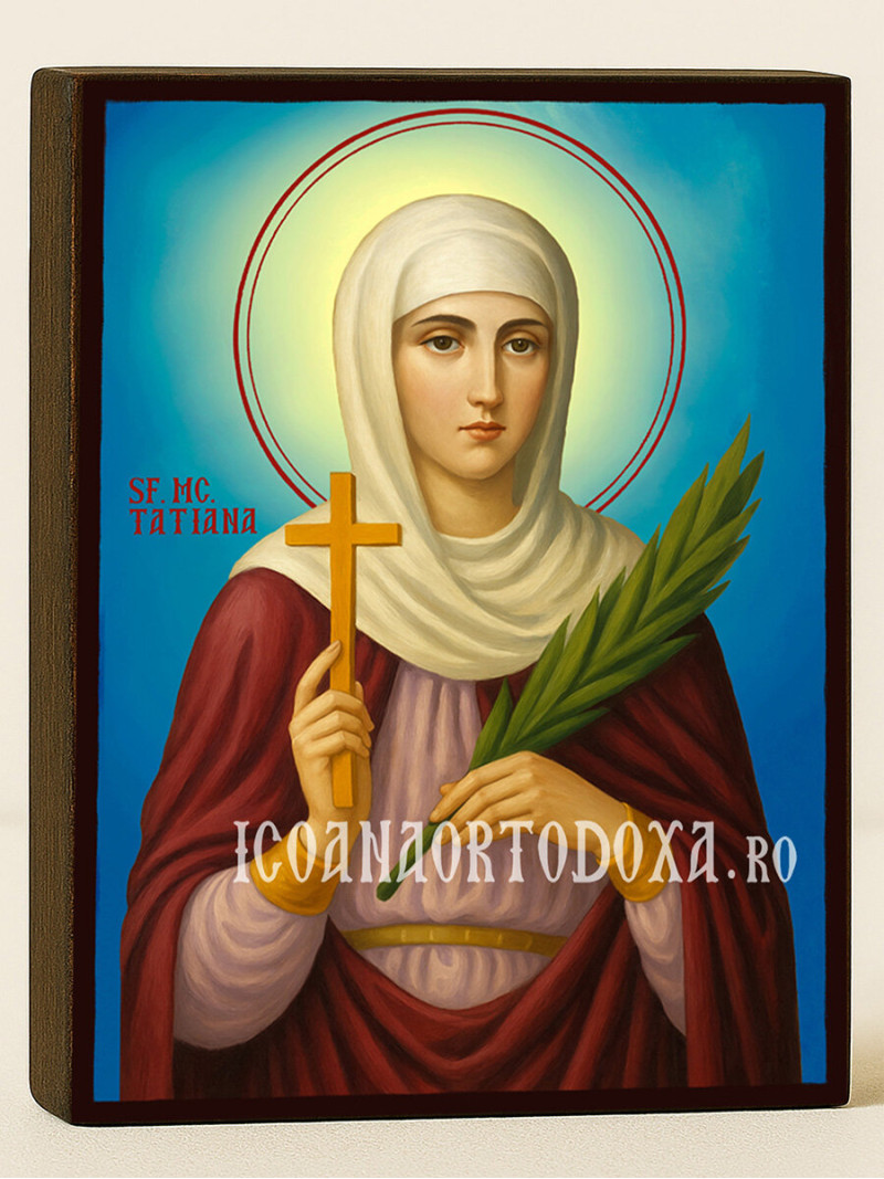 Icoană cu Sfânta Tatiana cu fundal ceresc