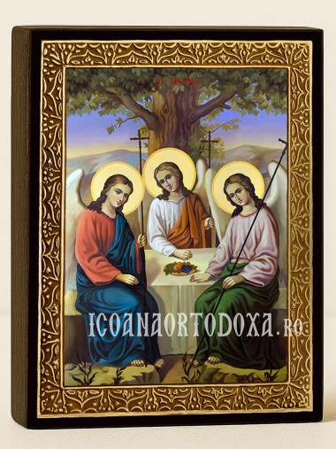 Icoană a Sfintei Treimi (Vechiul Testament) – cu ramă aurie