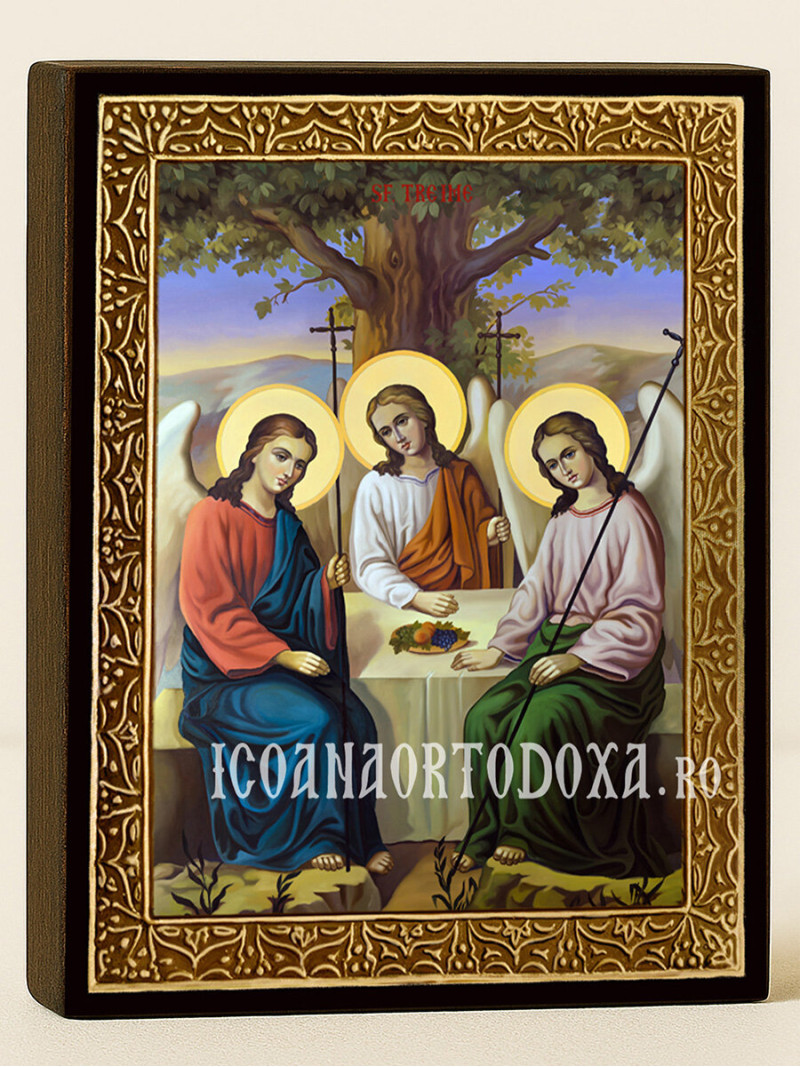Icoană a Sfintei Treimi (Vechiul Testament) – cu ramă aurie