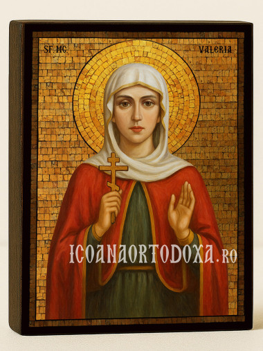Icoană cu Sfânta Valeria cu mozaic auriu
