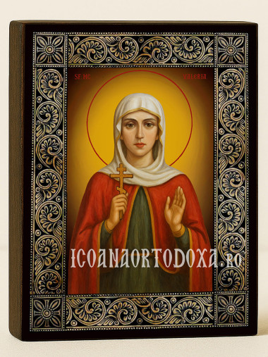 Icoană cu Sfânta Valeria cu ramă florală decorativă