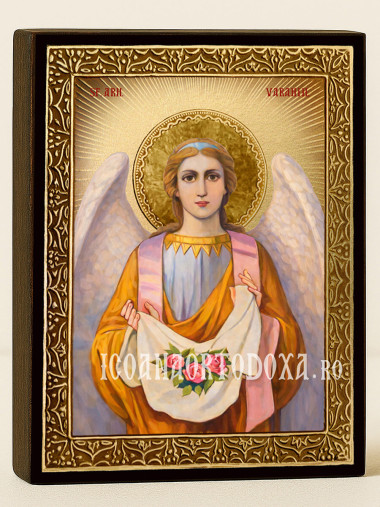 Icoană cu Sfântul Arhanghel Varahiil cu raze aurii decorative