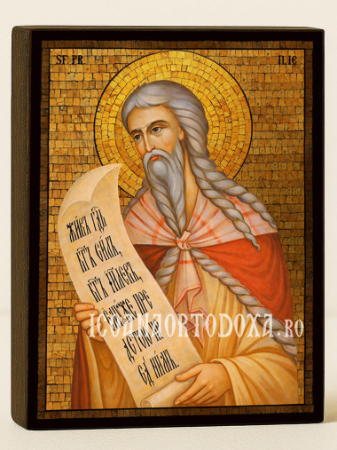 Icoană cu Sfântul Ilie cu mozaic auriu