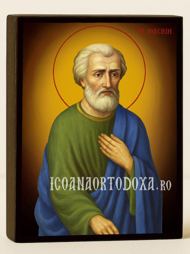 Icoană cu Sfântul Ioachim cu fundal galben luminos