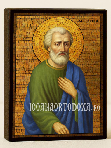Icoană cu Sfântul Ioachim cu mozaic auriu decorativ