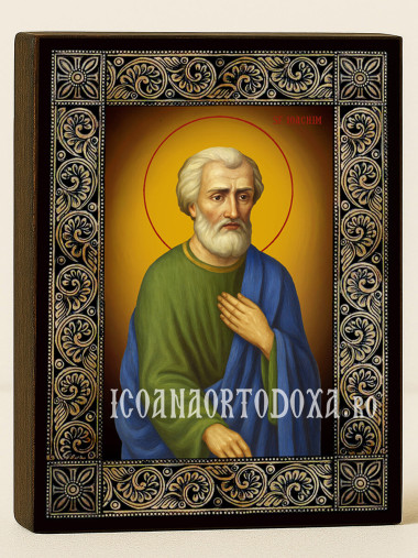 Icoană cu Sfântul Ioachim cu ramă florală decorativă