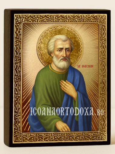 Icoană cu Sfântul Ioachim cu raze aurii decorative
