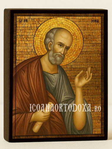 Icoană cu Sfântul Iona cu mozaic auriu