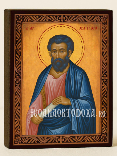 Icoană cu Sfântul Iuda Tadeu cu ramă decorativă rustică